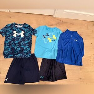 Boys size 6 Under Armour Kids' Set - Blue, Black, and Yellow